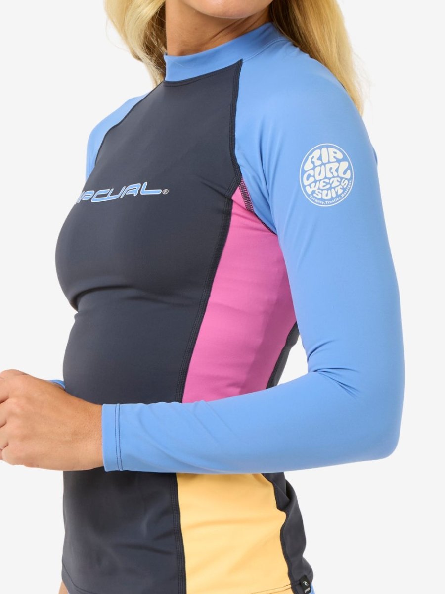 Block Party UPF 50+ Long Sleeve Tee - Dame - Multico - Gumpel & Co