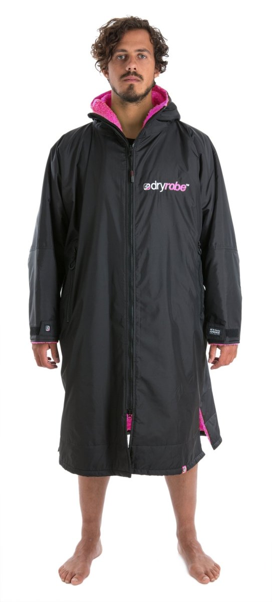 Advance Long Sleeve Surf Poncho - Voksne - Black/Pink - Gumpel & Co