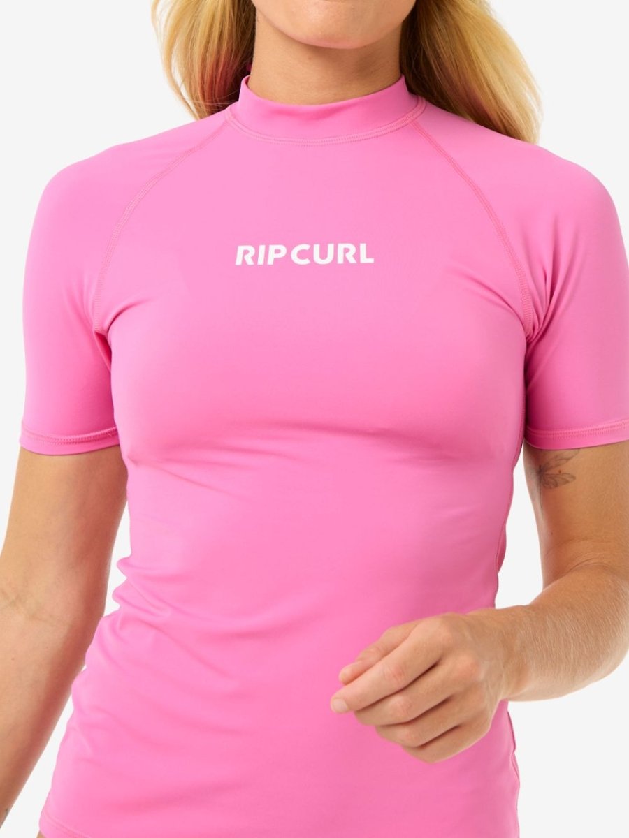 Classic Surf Short Sleeve UV Rash Vest - Dame - Pink - Gumpel & Co
