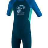 Toddler Reactor 2mm Back Zip S/S shorty våddragt - Børn - Slate/Ocean/Aqua