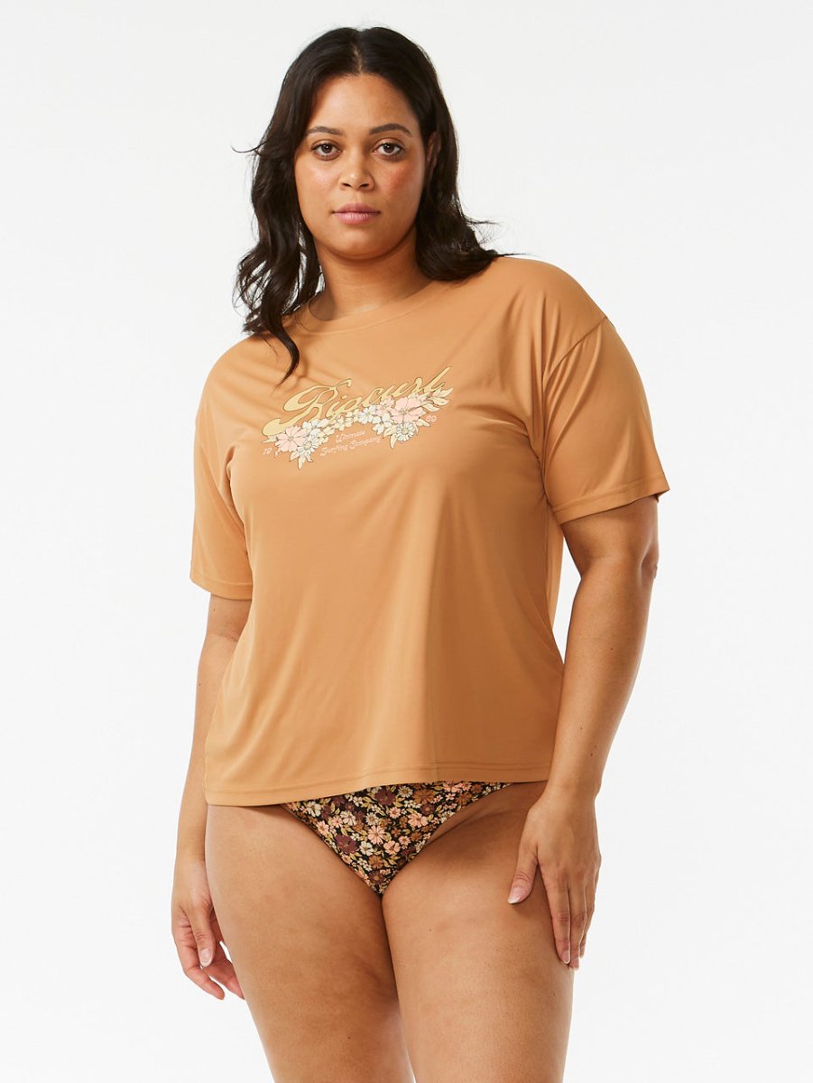 Women's Sea Of Dreams Relaxed SS UPF 50+ UV T-shirt - Dame - Light Brown - Gumpel & Co