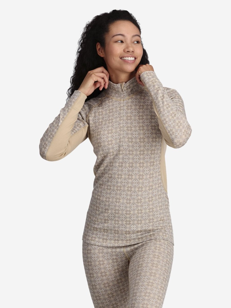 Women's Rose Light Half - Zip Skiundertrøje - Dame - Oat - Gumpel & Co