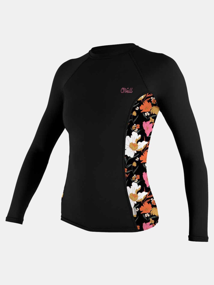 Women's Print Langærmet UPF 50+ Rash Guard - Dame - Black/Blue mech - Gumpel & Co