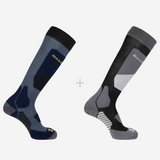S/Access Skisokker 2-pack - Unisex - Black/Copen Blue