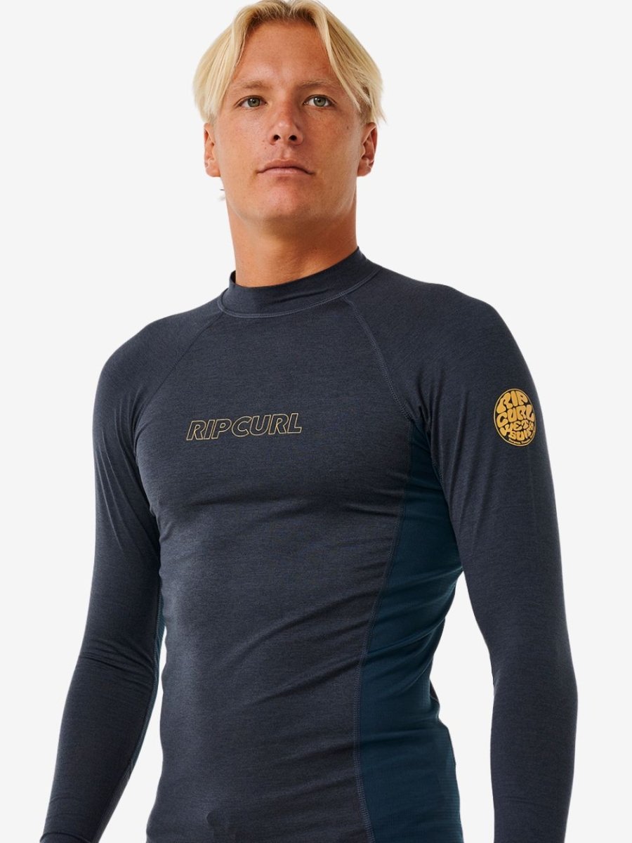 å Dawn Patrol UPF Perf Long Sleeve Rash Vest - Herre - Navy Marle - Gumpel & Co