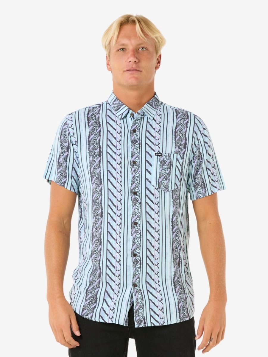 Fun Times Short Sleeve Shirt - Herre - Light Aqua - Gumpel & Co