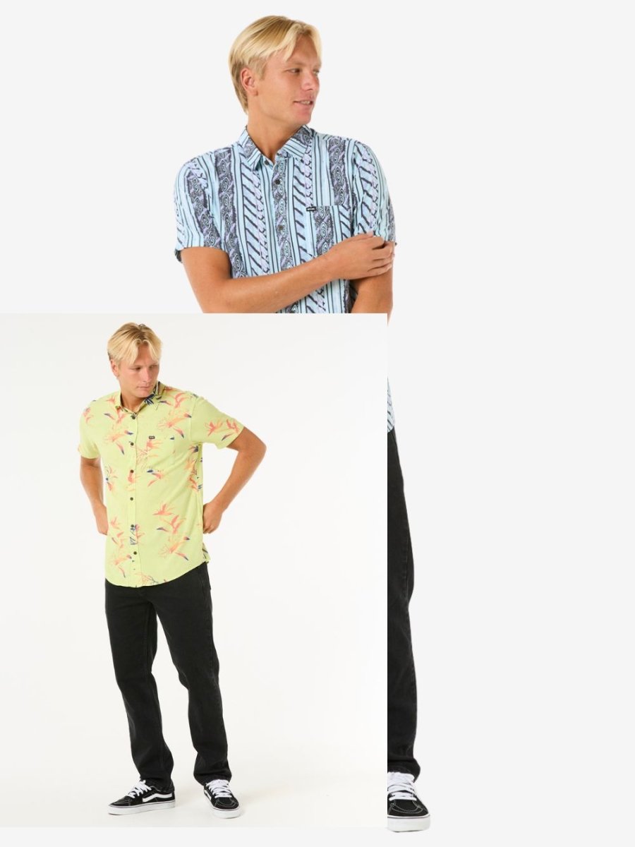 Fun Times Short Sleeve Shirt - Herre - Lime Wash - Gumpel & Co