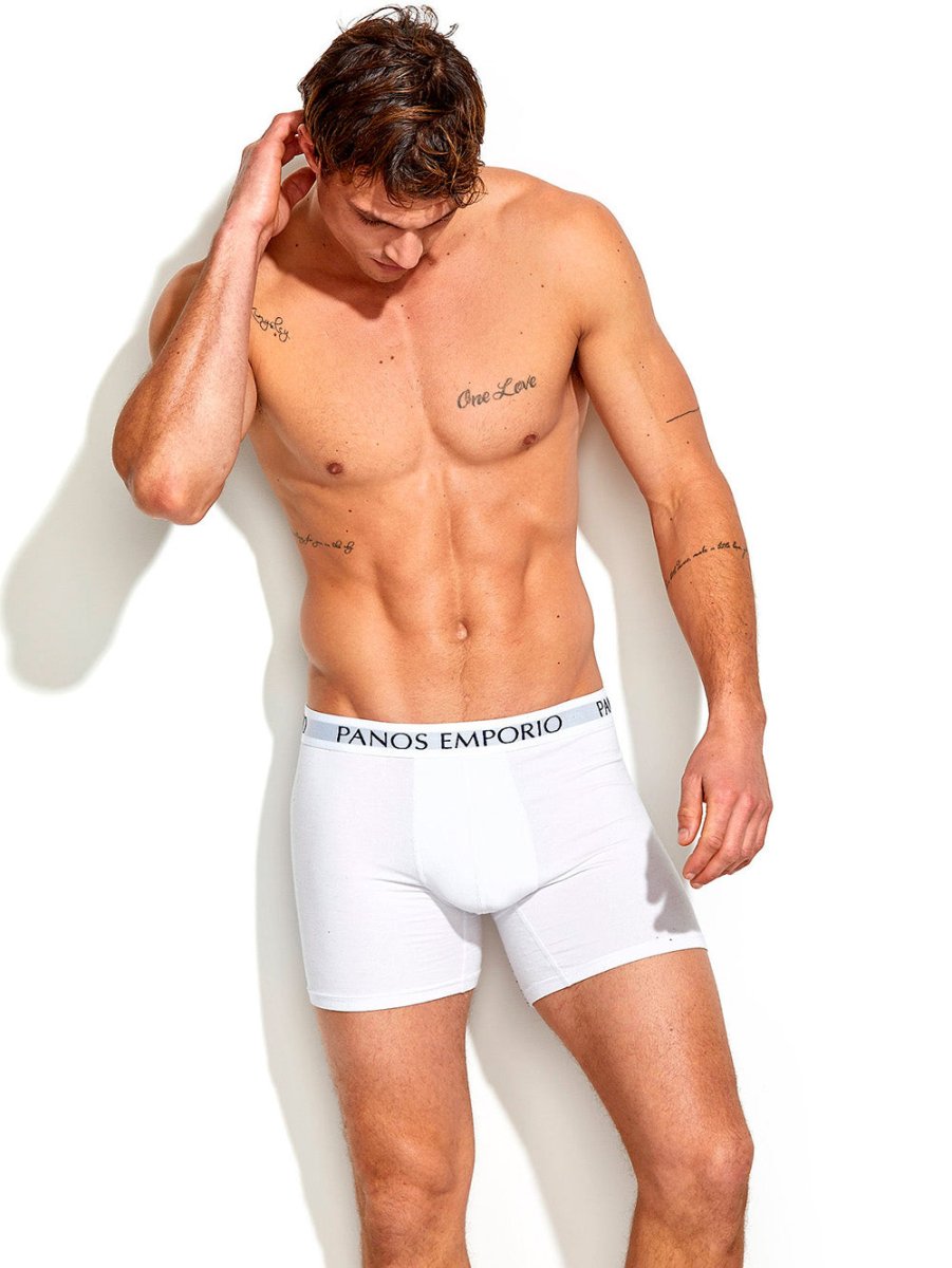 Men's 3 - Pak Bambus Base Boxershorts - Herre - White - Gumpel & Co
