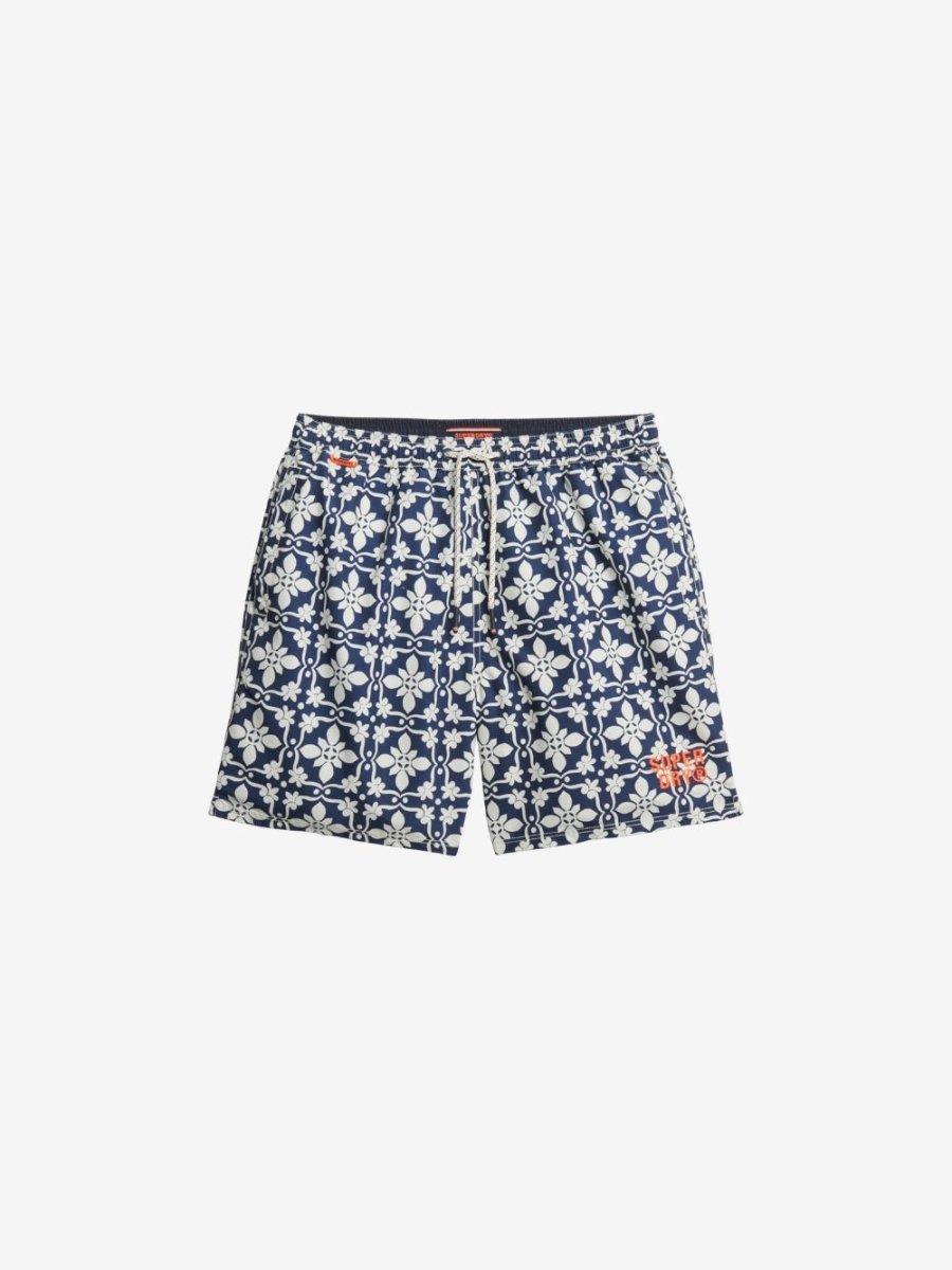 Tile Print 16 Badebukser - Herre - Navy Tala - Gumpel & Co