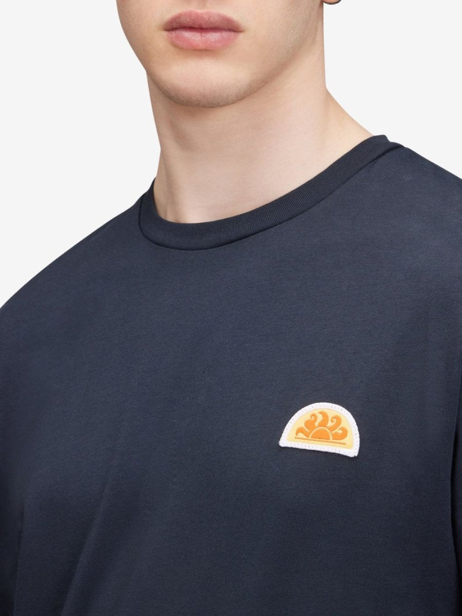 Plain T-shirt With Archive Logo - Herrer - Navy - Gumpel & Co