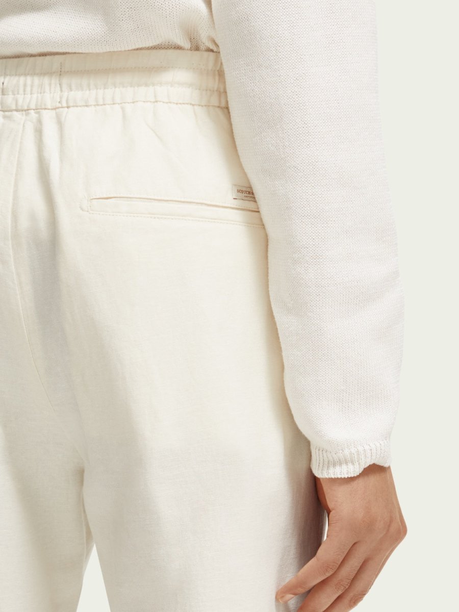 Men's Warren Straight Leg Hørbukser - Herre - White - Gumpel & Co