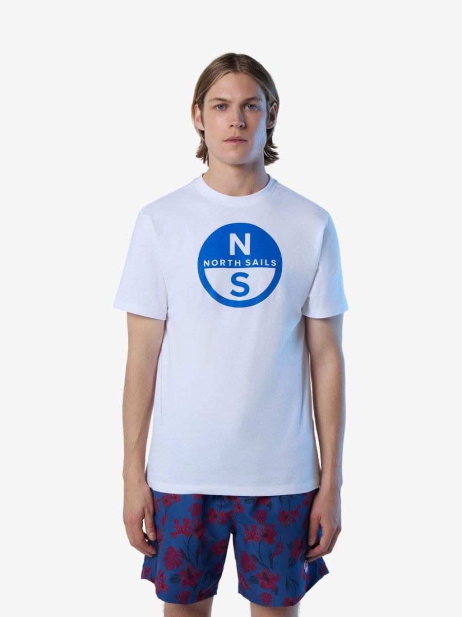 T-shirt with maxi logo print - Men - White - Gumpel & Co