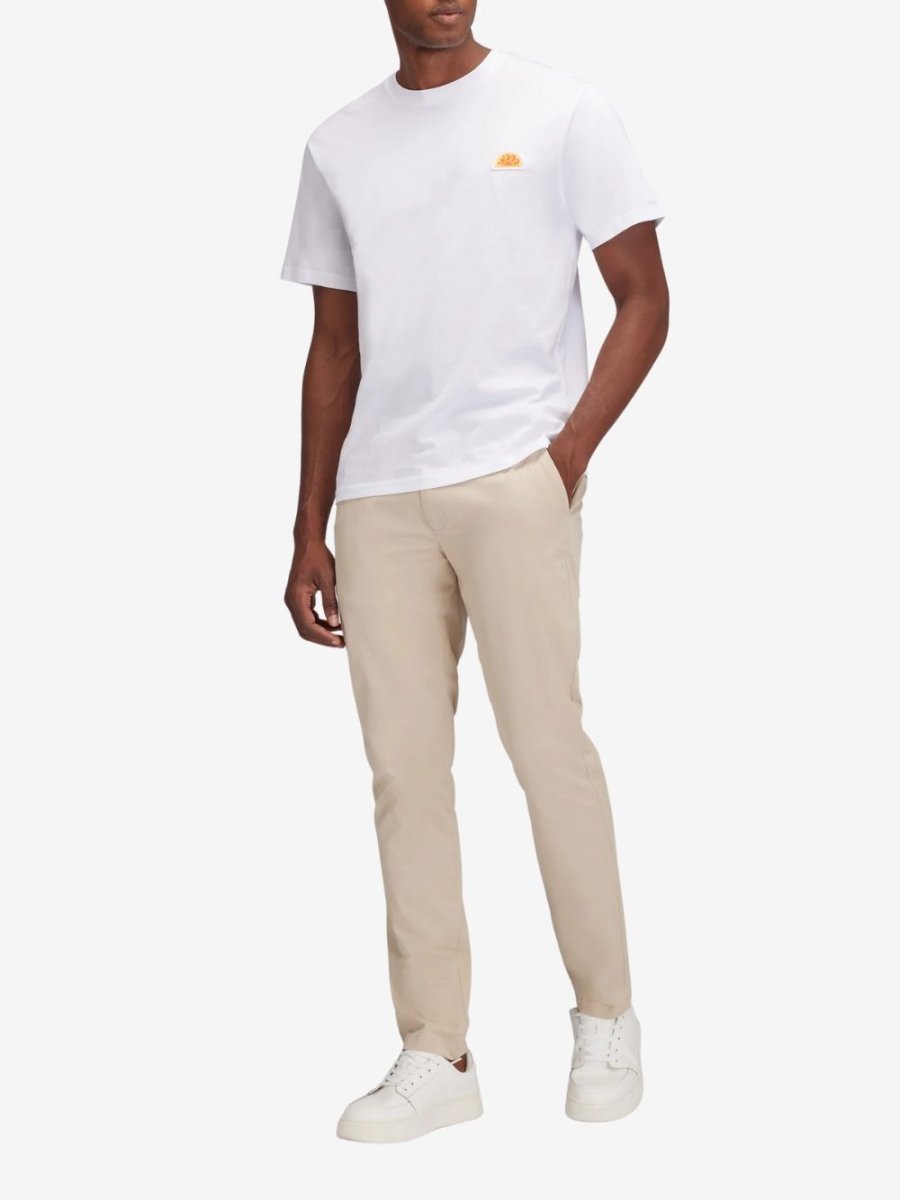 Plain T-shirt With Archive Logo - Herrer - White - Gumpel & Co