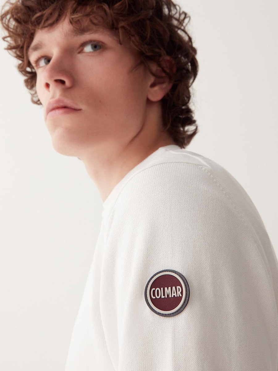 Men's Sweater m. Rund Hals - Herre - White - Gumpel & Co