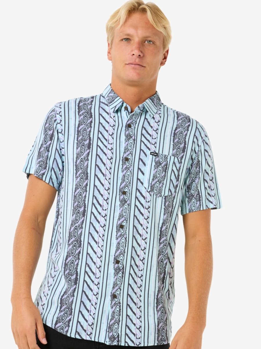 Fun Times Short Sleeve Shirt - Herre - Light Aqua - Gumpel & Co