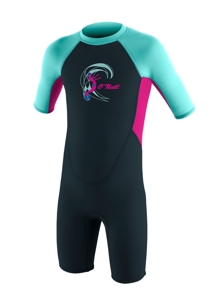 Toddler Reactor 2mm Back Zip S/S shorty våddragt - Børn - Slate/Berry/Seaglass - Gumpel & Co