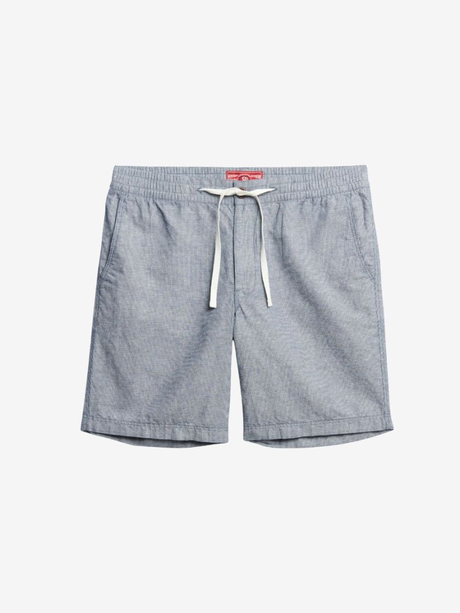 The Merchant Store – hørshorts - Mænd - Navy Stripe - Gumpel & Co