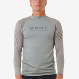 Rip Curl Shock UV Long Sleeve Rash Guard - Herre - Light Grey Marle