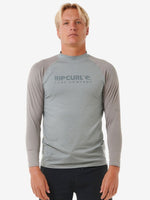 Rip Curl Shock UV Long Sleeve Rash Guard - Herre - Light Grey Marle