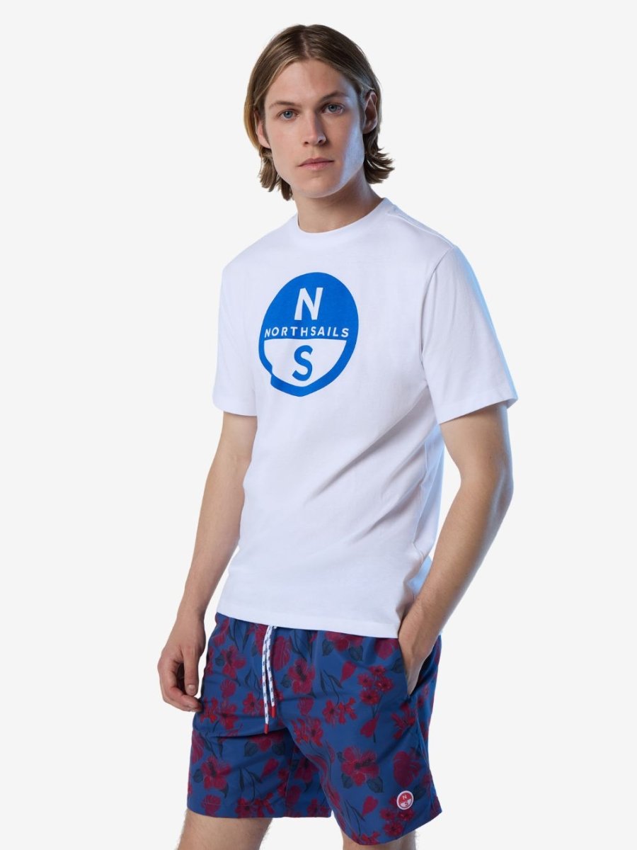 T-shirt with maxi logo print - Men - White - Gumpel & Co