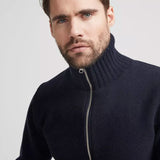 Men's Måns Knitted Zip Windproof Sweater - Herre - Navy