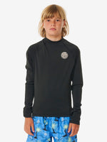 Icons UV Brushed Long Sleeve Rash Vest - Børn - Black