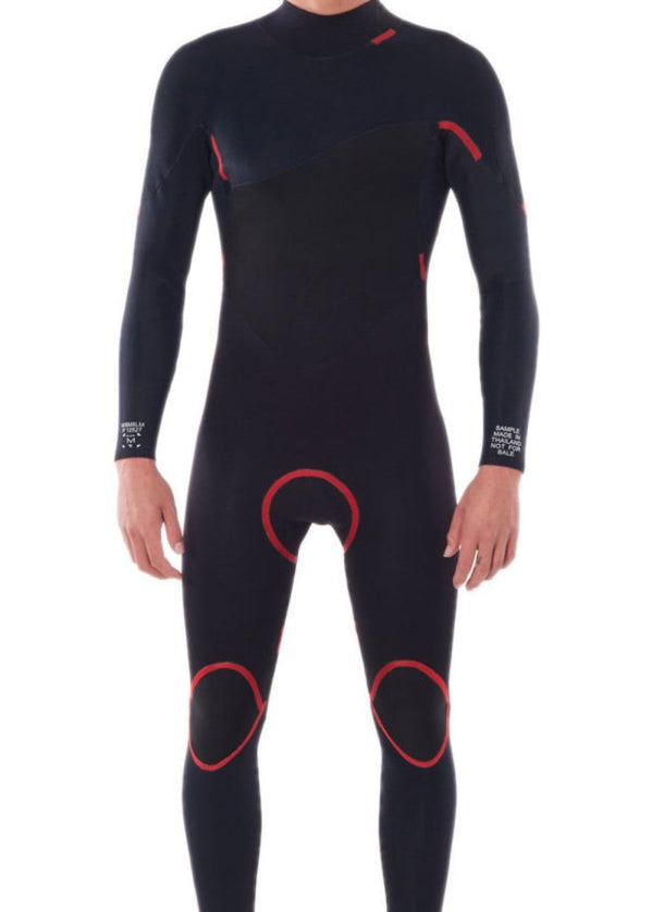 Men's Omega 3/2 Full Back Zip Steamer Våddragt | Herrer | Black - Gumpel & Co