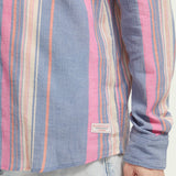 Men's Regular Fit Striped Skjorte - Herre - White/Pink Stripe