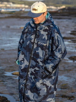 Advance Long Sleeve Surf Poncho - Voksne - Blue Camo/Blue