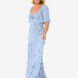 San Carlos Short Sleeve Maxi Dress - Dame - Blue