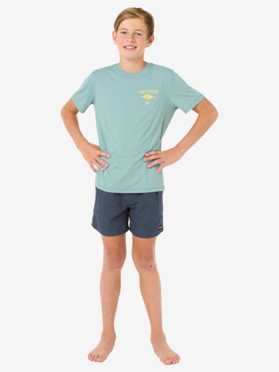 Icons Surflite UPF Short Sleeve Rash Vest - Børn - Blue Lagoon - Gumpel & Co