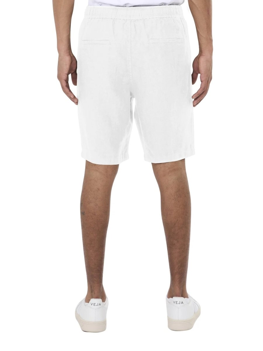 Men's Loose Hør Shorts - Herre - Bright White - Gumpel & Co