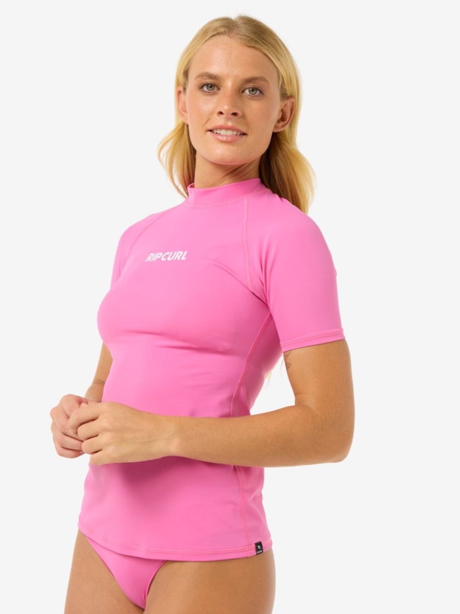 Classic Surf Short Sleeve UV Rash Vest - Dame - Pink - Gumpel & Co
