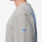 Sweatshirt with side ribbing - Men - Grey Melange