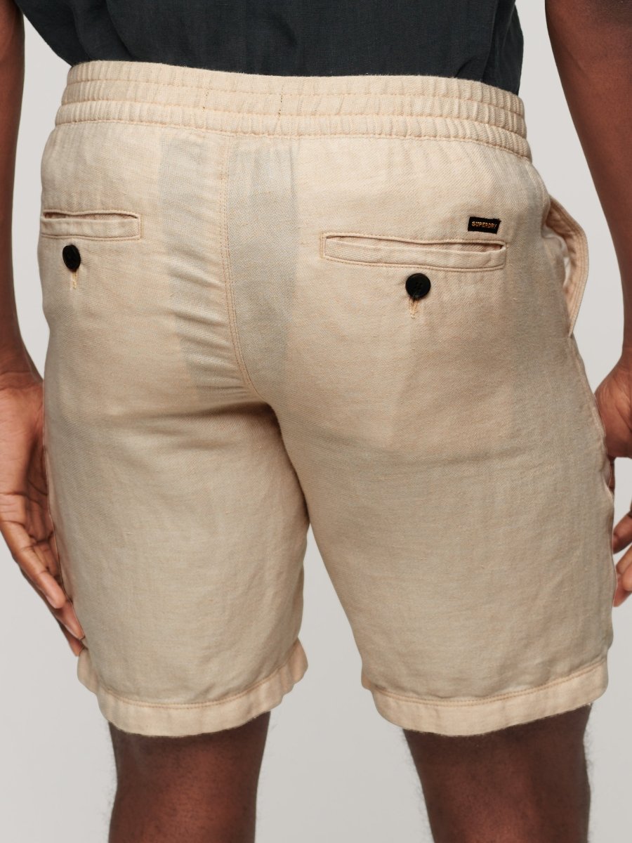 Men's Drawstring Linen Shorts - Herre - Stone Grey - Gumpel & Co