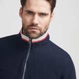 Men's Classic Rib Windproof Halfzip Sweater - Herre - Navy