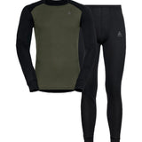 Men's Active Warm Eco Skiundertøjssæt - Herre - Black/Green