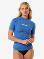Classic Surf Short Sleeve UV Rash Vest - Dame - Vint Navy