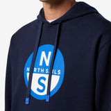 Hoodie with maxi logo print - Herrer - Navy Blue