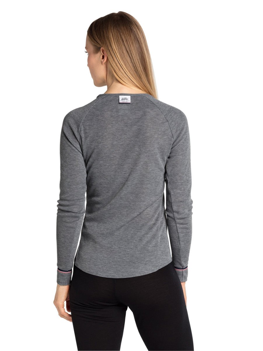 Women's Active Warm Skiundertrøje - Steel Grey Melange - Gumpel & Co