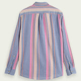 Men's Regular Fit Striped Skjorte - Herre - White/Pink Stripe