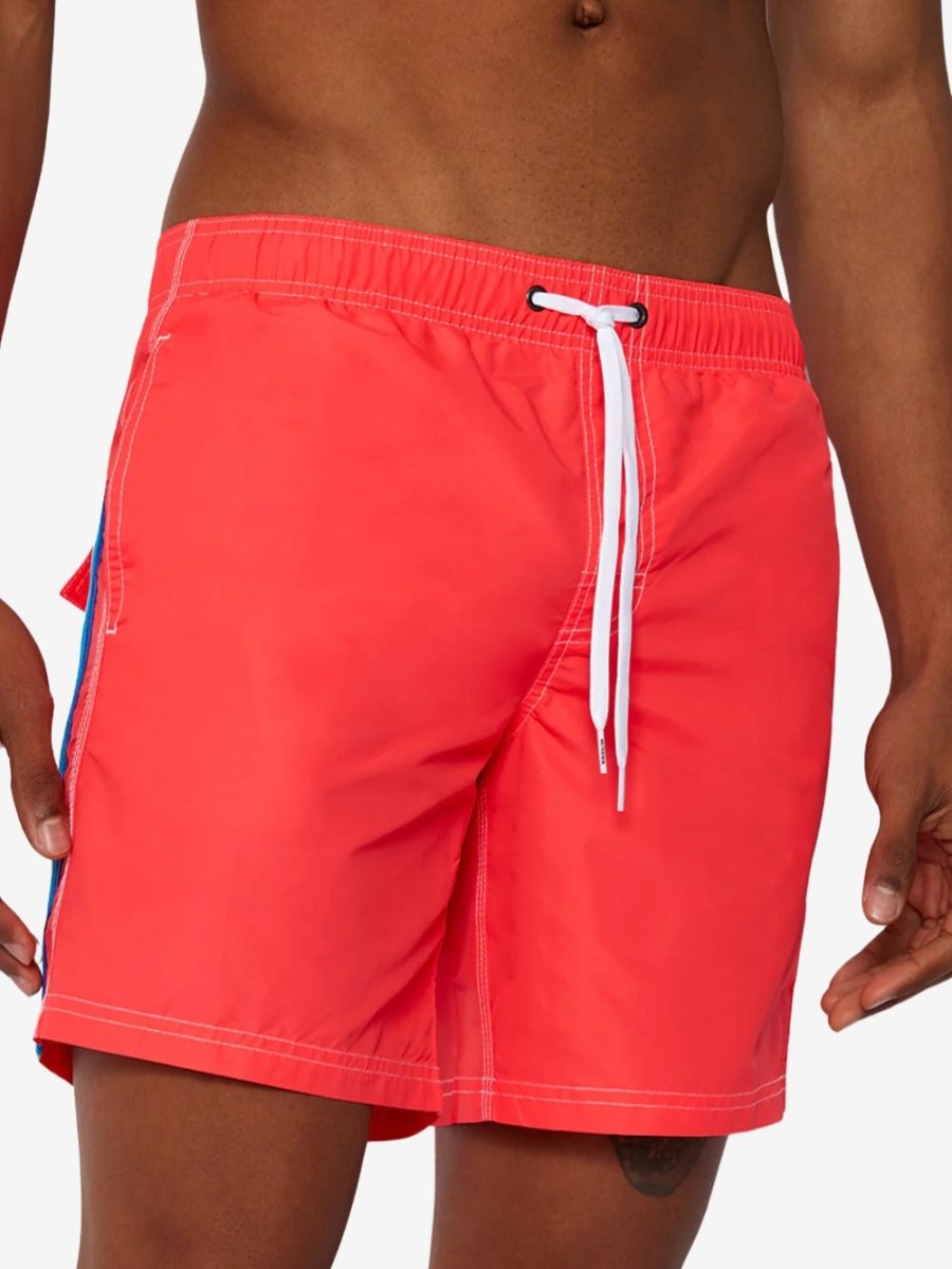 Iconic Taffeta Stretch Waist Mid - Length Swim Shorts - Herrer - Turbo - Gumpel & Co