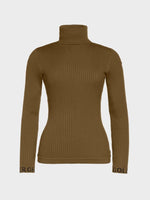 Mira Long Sleve Knit Sweater - Dame - Dark Olive
