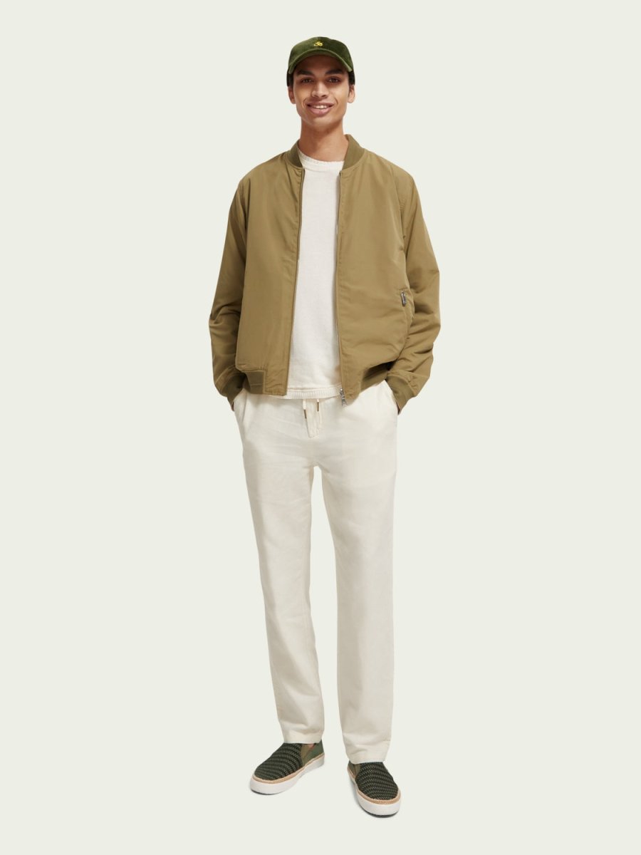 Men's Warren Straight Leg Hørbukser - Herre - White - Gumpel & Co