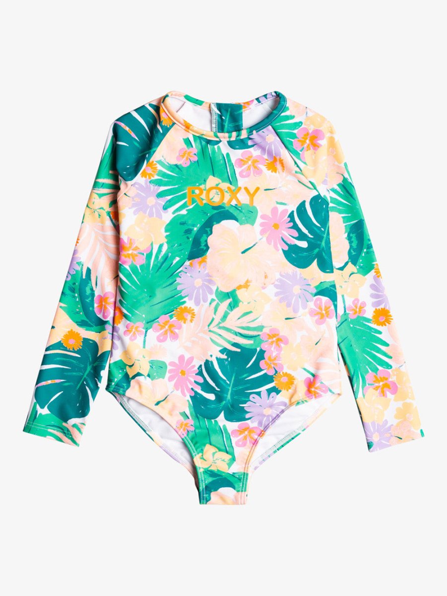 Kids Paradisiac Island Long Sleeve Rash Guard Badedragt - Børn - Mint Tropical Trails - Gumpel & Co