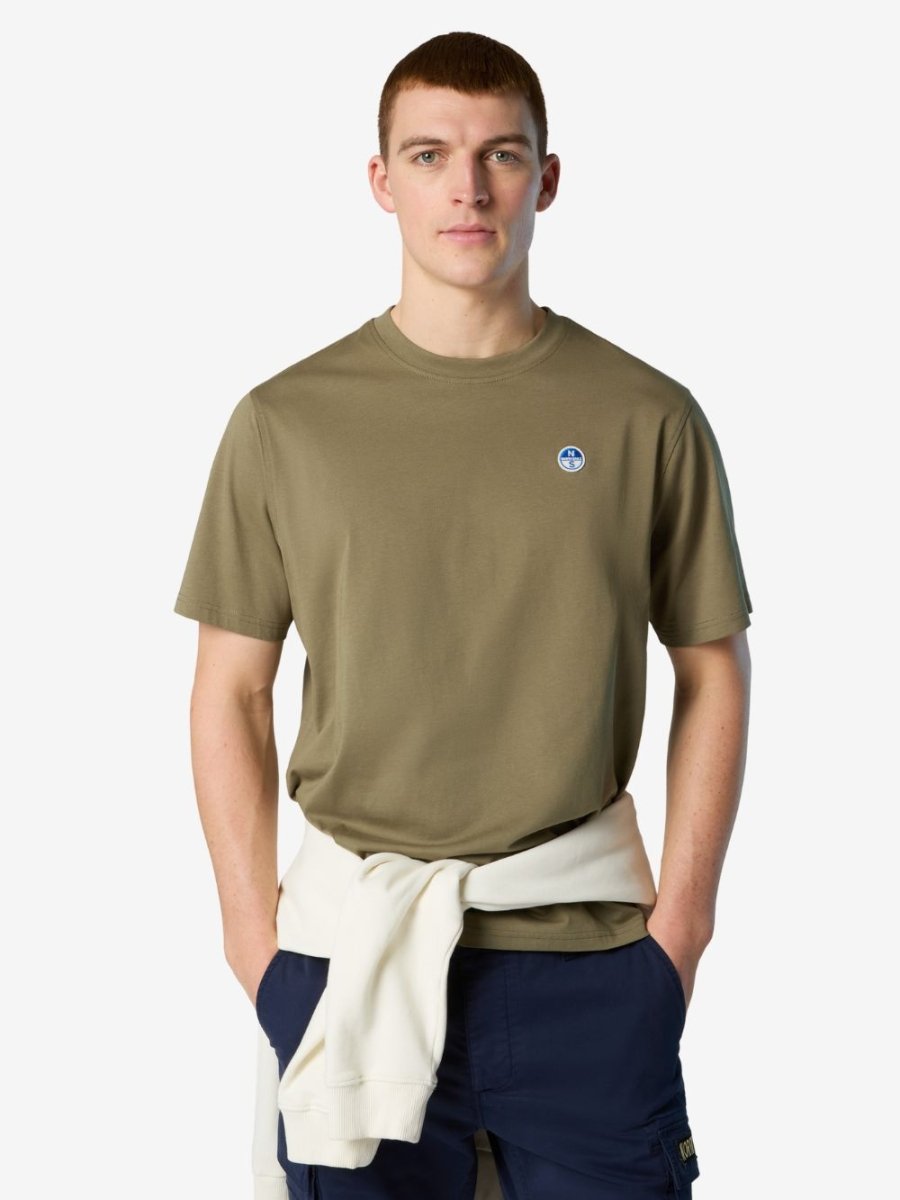 T-shirt with logo patch - Men - Deep Green - Gumpel & Co