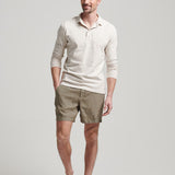 Men's Overfarvede Shorts i Hør - Herre - Washed Khaki