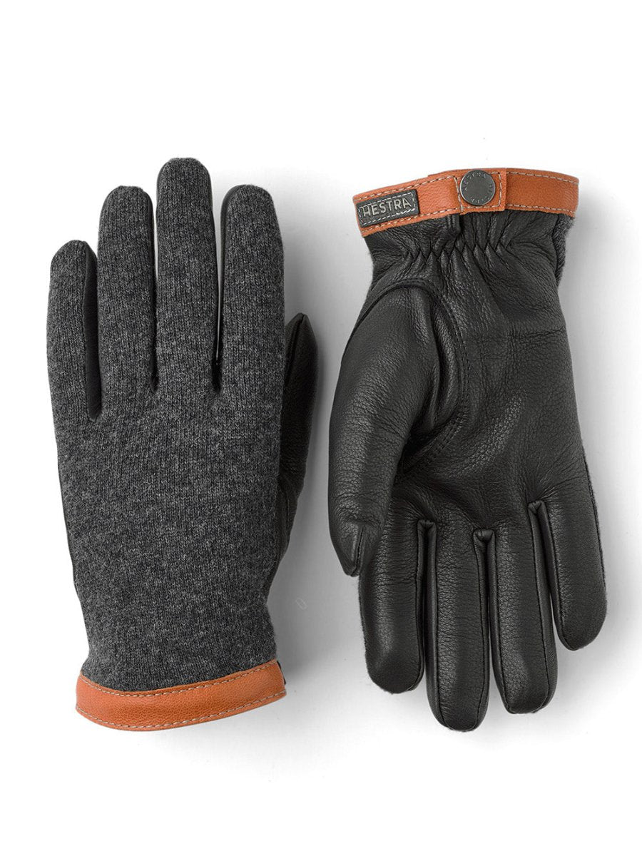 Deerskin Wool Tricot Handske - Herre - Charcoal/Black - Gumpel & Co