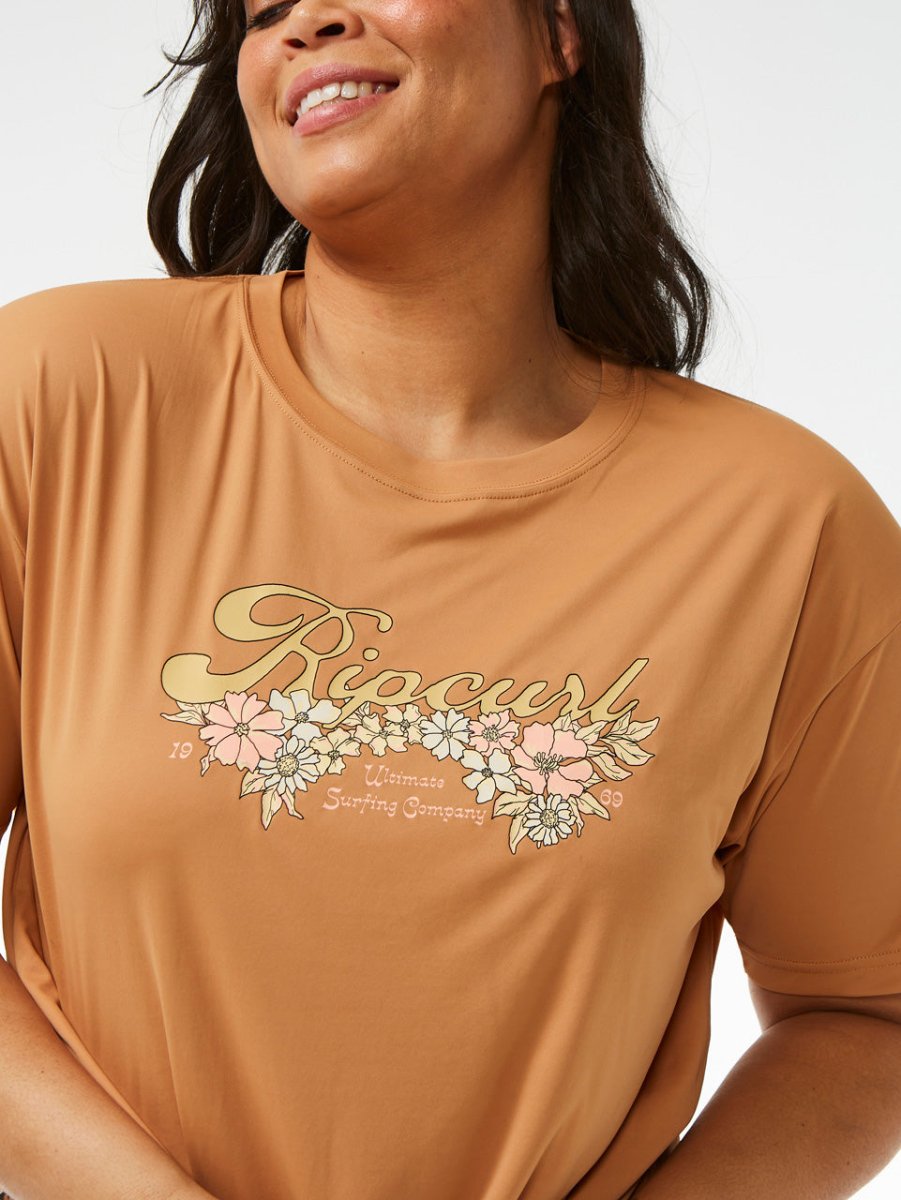 Women's Sea Of Dreams Relaxed SS UPF 50+ UV T-shirt - Dame - Light Brown - Gumpel & Co