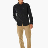 Men's Washed Long Sleeve Skjorte - Herre - Washed Black